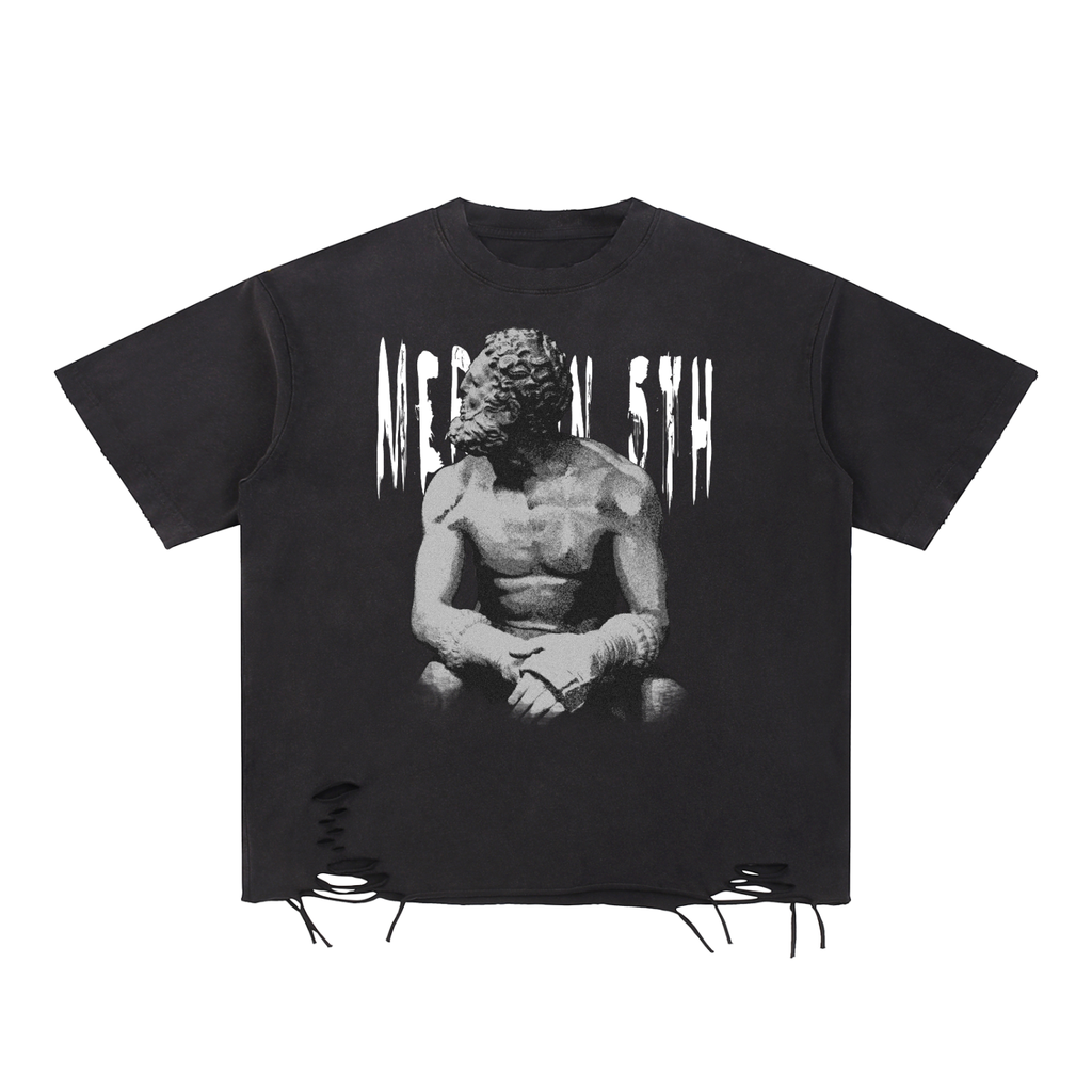 Snow Washed Raw-Hem T-Shirt