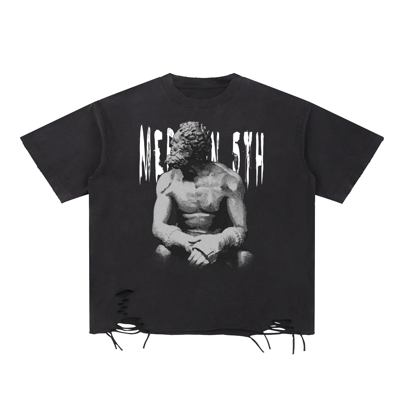 Snow Washed Raw-Hem T-Shirt