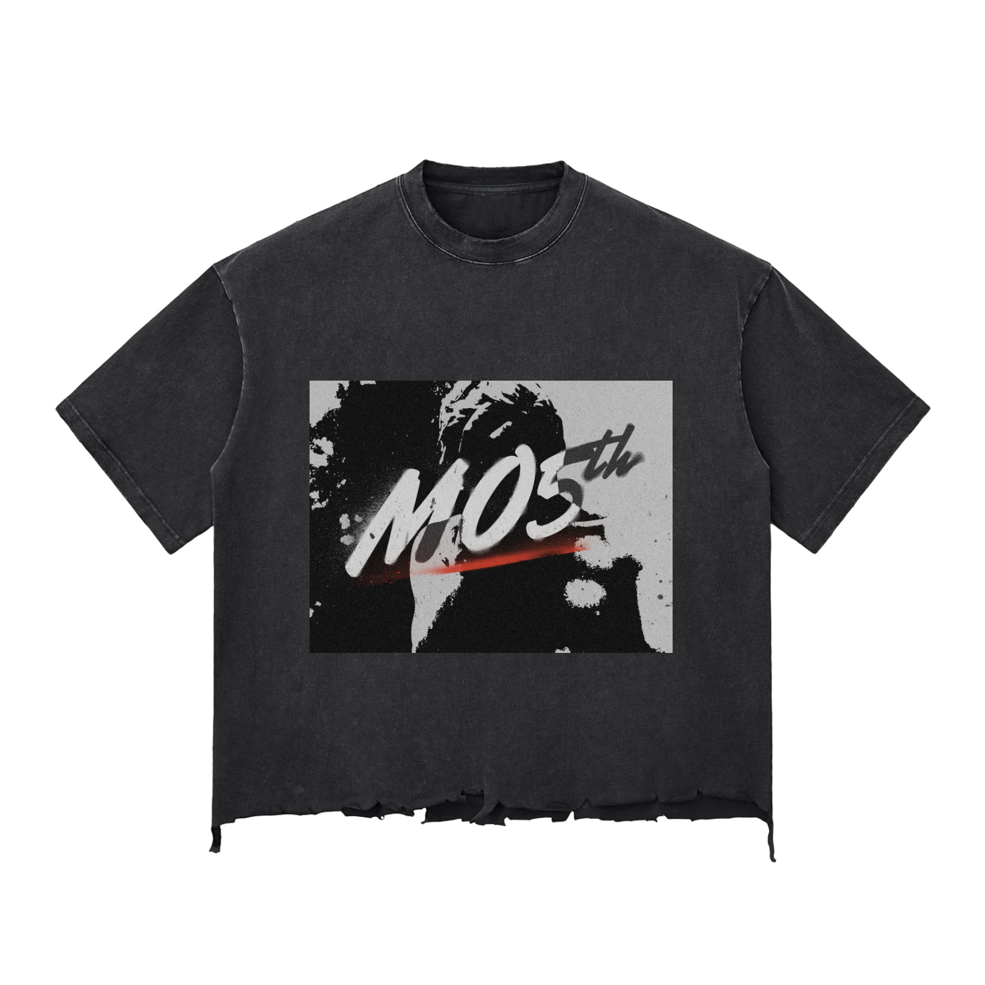 Snow Wash Raw-Hem Boxy T-shirt