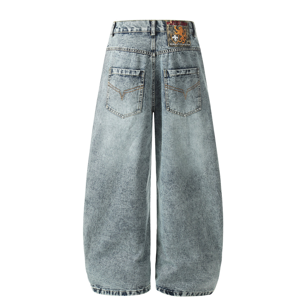 Denim Pants Knife Cut