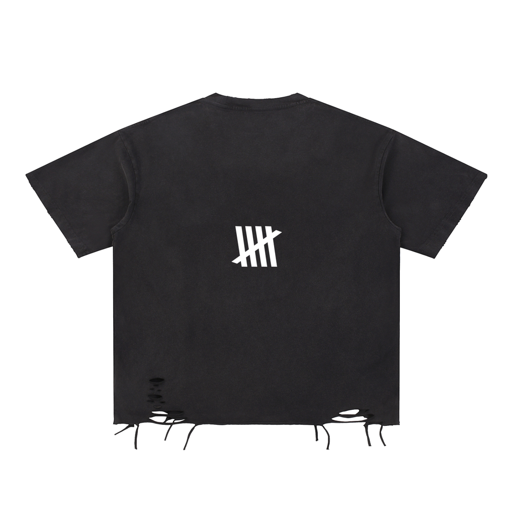 Snow Washed Raw-Hem T-Shirt