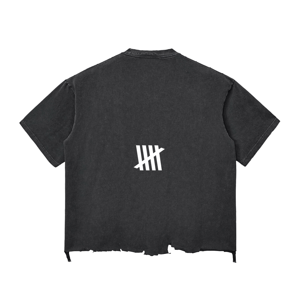 Snow Wash Raw-Hem Boxy T-shirt