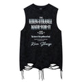 Hem Distressed Sleeveless T-Shirt