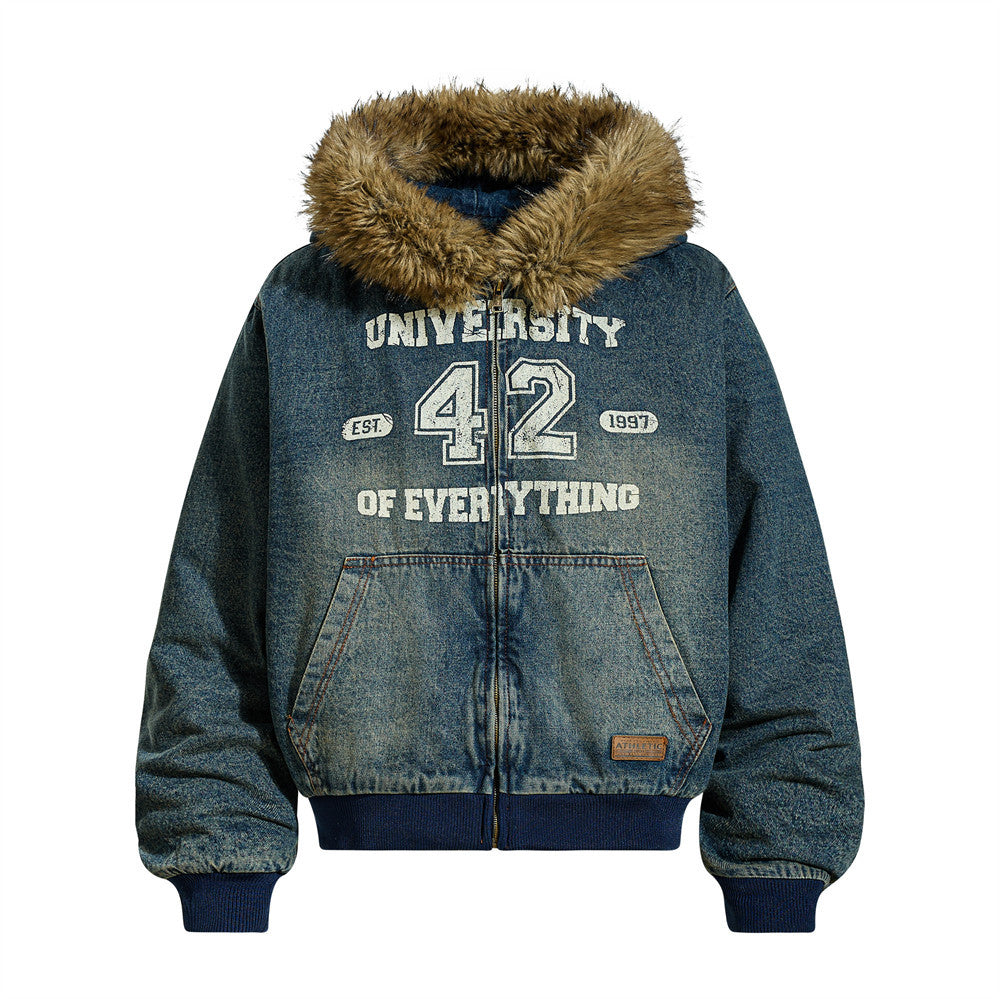 Uni hooded fur jacket