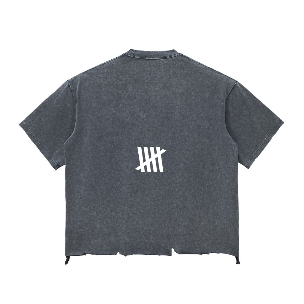 Snow Wash Raw-Hem Boxy T-shirt