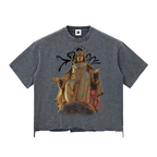 Snow Wash Raw-Hem Boxy T-shirt